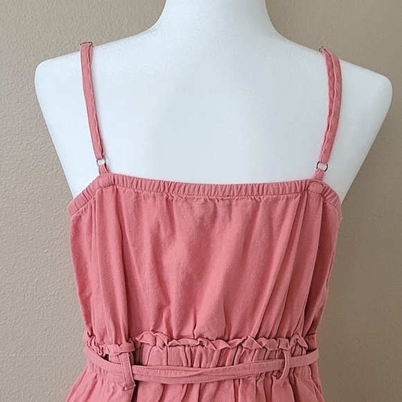 Splendid Pink Linen Blend Frayed Hem Mini Sundress Beach Boho Girly - Size Large - Picture 7 of 10